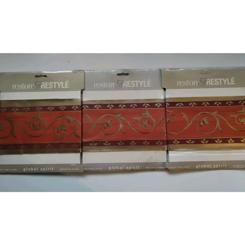 Lot of 3 Restore and Restyle Decorative Wall Border - Pre-pastels - 5 yds Ea